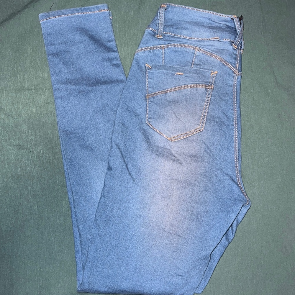 Hailey Blue Washed High Waisted Skinny Jeans